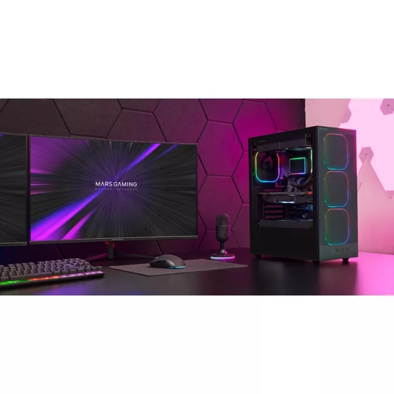 Obudowa PC TACENS MARS MC-NEBULA Midi Tower z hartowanym szkłem, cztery wentylatory 120 mm aRGB, obsługa ATX, GPU do 30,2 cm