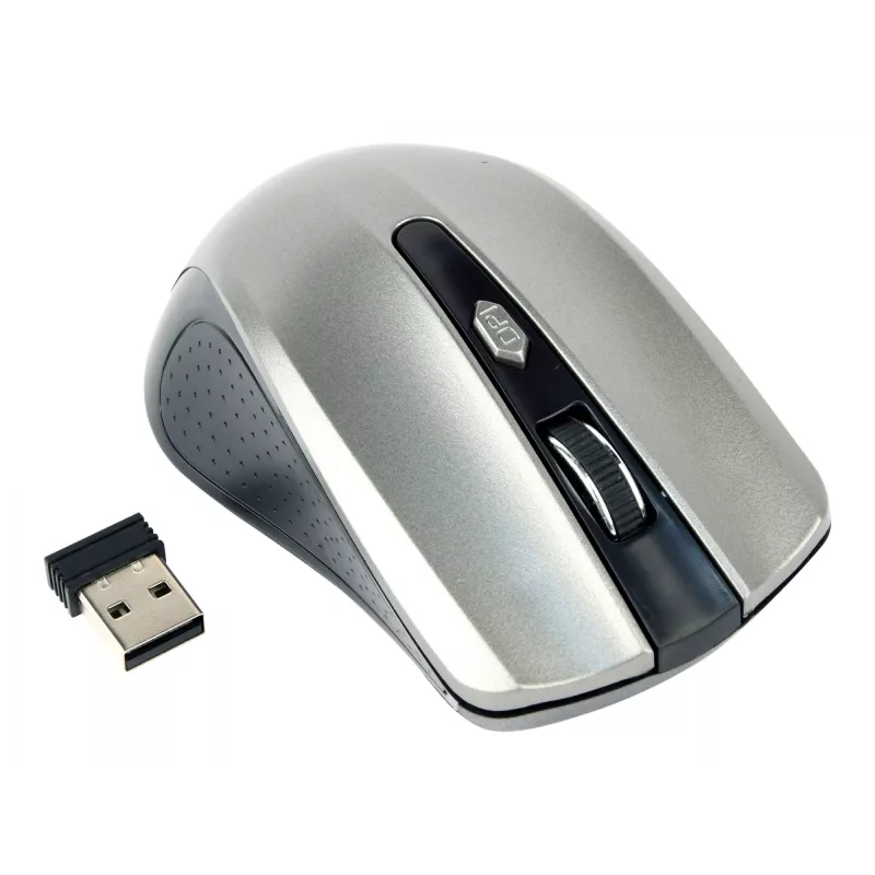 Mysz bezprzewodowa GEMBIRD MUSW-4B-04-BG — praworęczna, optyczna 1600 DPI, 4 przyciski, RF Wireless, czarno-szara