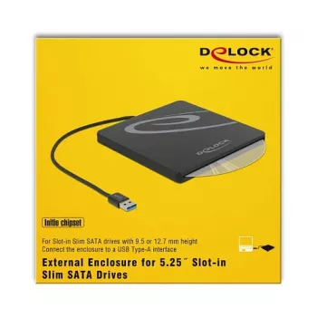 Obudowa ODD DeLOCK 42604 13.3 cm (5.25 cala) SATA III Czarna