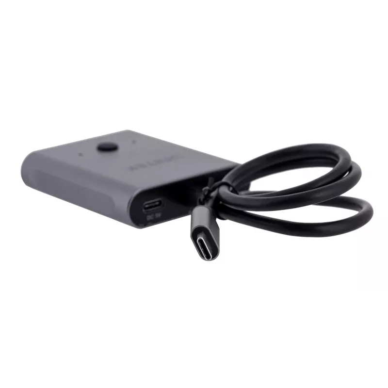 Stacja dokująca Unitek D1078A — hub USB-C, 2x wejście USB-C, 1x wyjście USB-C, 100 W PD, obsługa 4K, maks. 3480×2160, szary