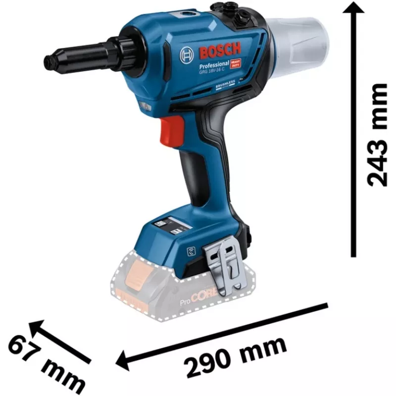 Bosch 0 601 9K5 001 nitownica akumulatorowa Czarny, Zielony 3.2,4,4.8,5.0,5.6 mm 16000 kN