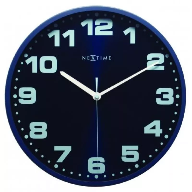 NeXtime zegar 3053bl Dash Blue, Ø 35 cm, ścienny, niebieski