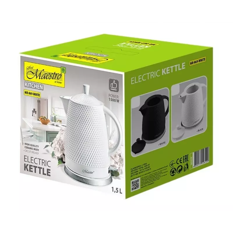 Czajnik elektryczny Feel Maestro 1,5 l 1200 W Biały