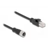 adapter kablowya DeLOCK M12 z kodowaniem D, 4-stykowe gniazdo żeńskie na wtyk RJ45 męski, 50 cm