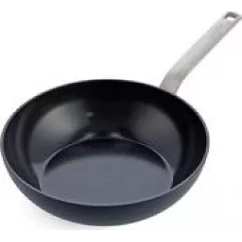 Wok/patelnia do stir-fry GreenPan CC006388-001, okrągła, 28 cm, czarna, bez PFAS