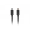 Kabel USB C na USB C LANBERG CA-CMCM-32CU-0010-BK — USB 3.2 Gen 2, 1 m, czarny, ładowanie 100 W, wideo 4K
