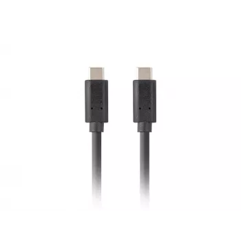 Kabel USB C na USB C LANBERG CA-CMCM-32CU-0010-BK — USB 3.2 Gen 2, 1 m, czarny, ładowanie 100 W, wideo 4K
