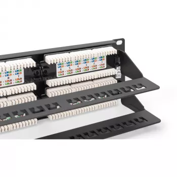 DIGITUS - Panel krosowy - RJ-45 X 48 - Szary, RAL 7035 - 2U - 48 portów (DN-91648U)