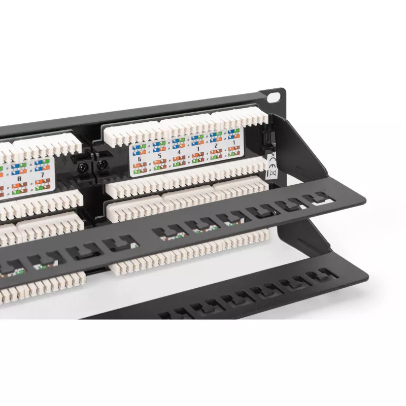 DIGITUS - Panel krosowy - RJ-45 X 48 - Szary, RAL 7035 - 2U - 48 portów (DN-91648U)