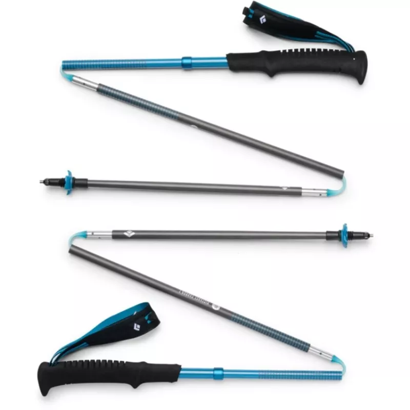 Kijki trekkingowe Distance Carbon Z, sprzęt fitness antracytowy/niebieski, 1 para, 105 cm