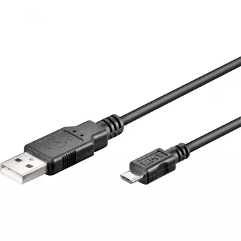 Kabel USB 2.0, wtyk USB-A > wtyk Micro-USB (czarny, 5 metrów)
