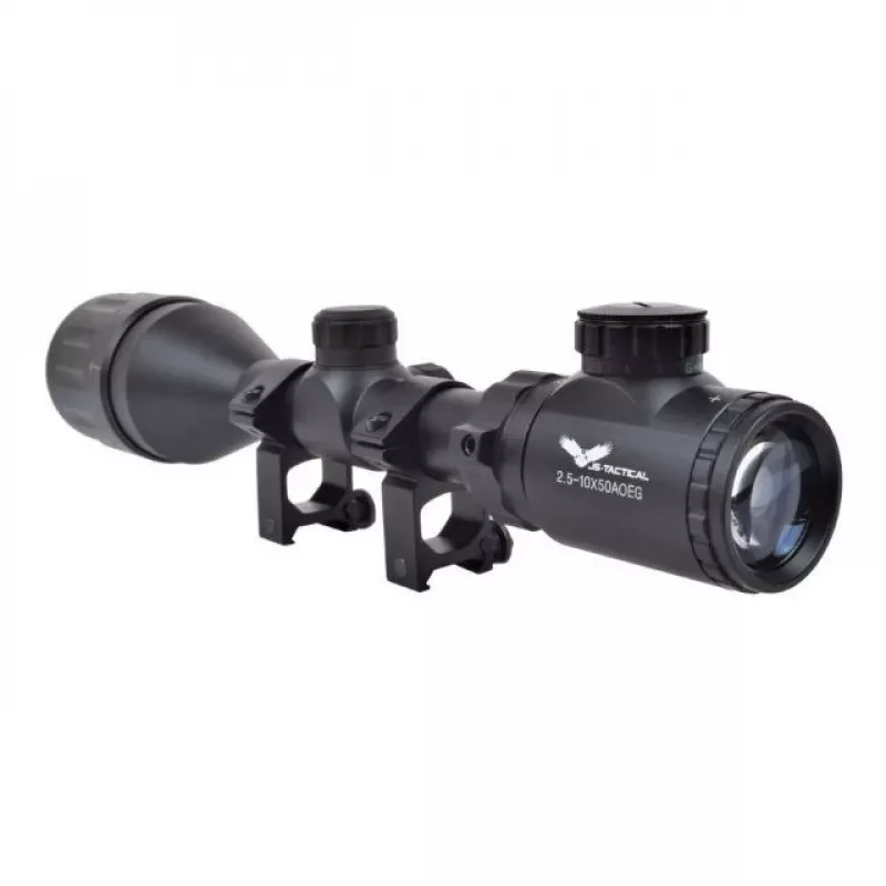 Celownik strzelecki JS-Tactical 2.5-10x50 Mil-Dot z szyną 22 mm