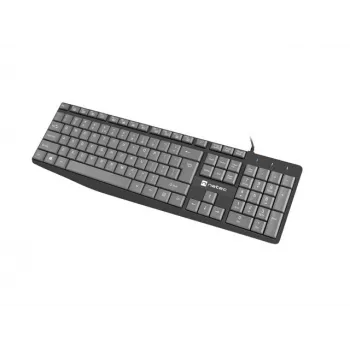 Przewodowa klawiatura pełnowymiarowa NATEC NKL-1507 USB QWERTY US International szaro-czarna, 105 klawiszy, klawiatura numeryczna