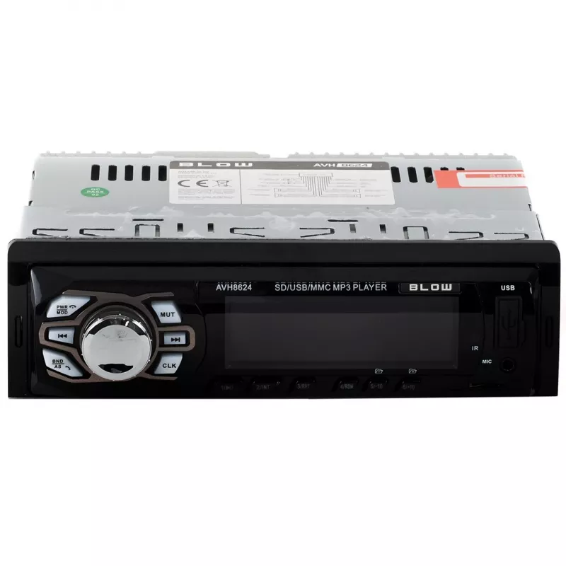 Radio samochodowe BLOW AVH-8624 — FM RDS, 45W RMS, Bluetooth, USB, MicroSD, AUX, wyświetlacz LCD, pilot, czarne