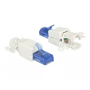 Złącze przewodowe RJ-45 DeLOCK 86417 niebiesko-białe