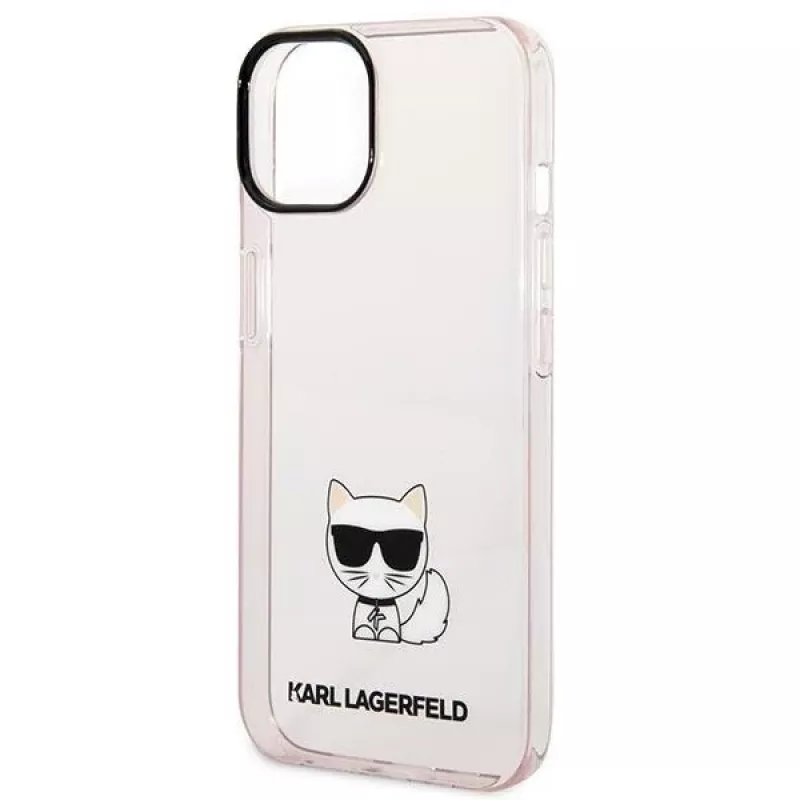Karl Lagerfeld KLHCP14MCTRI Iphone 14 Plus / 15 Plus 6.7 Hardcase różowy / różowy przezroczysty etui z kotką Choupette
