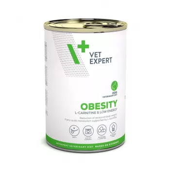 Mokra karma dla psa VETEXPERT Veterinary Diet Obesity dla psów puszka 400 g — drób, dorosłe, niskotłuszczowa, wysoka wilgotność