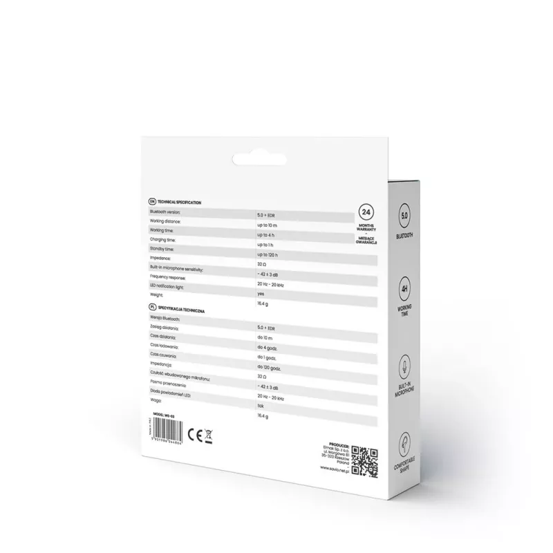 Savio WE-03 Bezprzewodowe słuchawki Bluetooth