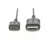 DIGITUS HDMI High Speed Connection Cable - HDMI-Kabel - HDMI männlich zu 19 pin mini HDMI Type C männlich - 2,0m - Doppelisolierung - Schwarz - geform