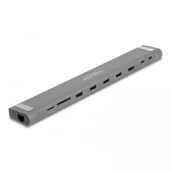 DeLOCK USB Type-C cienki Docking Station 4K HDMI USB 3.2 Gen 1 LAN SD PD 3.0