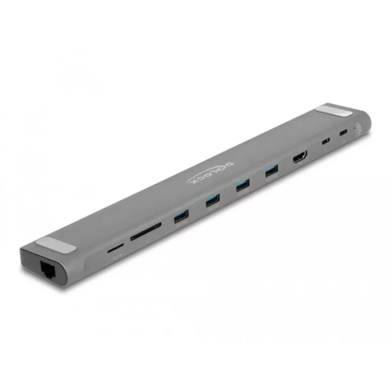 DeLOCK USB Type-C cienki Docking Station 4K HDMI USB 3.2 Gen 1 LAN SD PD 3.0