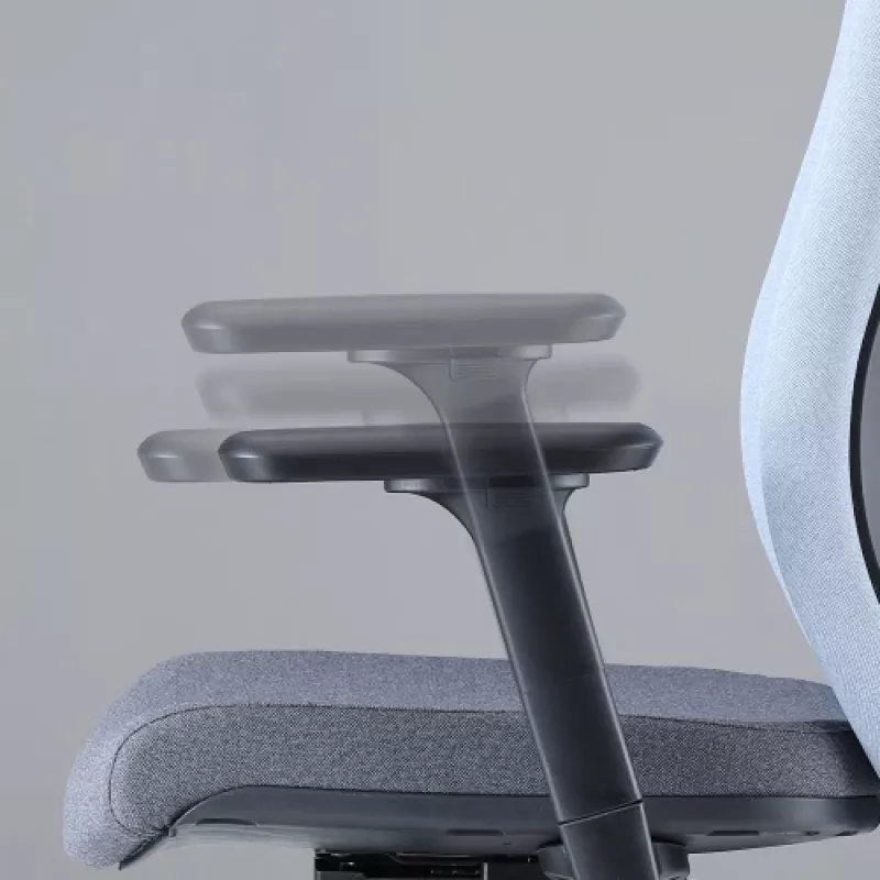 Up Up Athene ergonomiczne krzesło biurowe Czarna, Szara + Niebieska tkanina