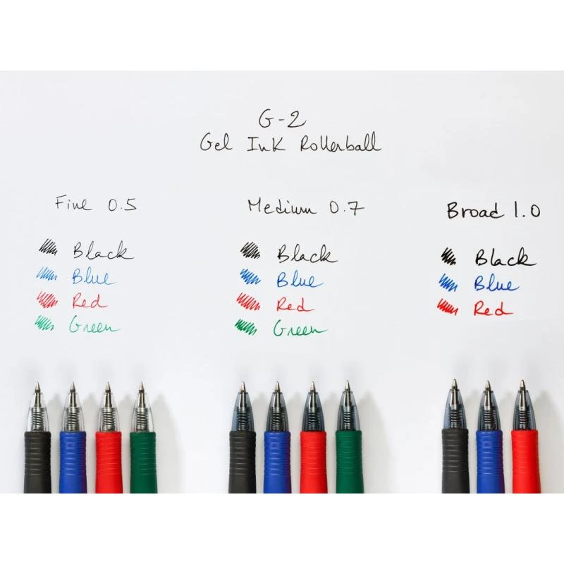 Pilot BL-G2-7 zielony długopis żelowy 0,4 mm, przezroczysty korpus