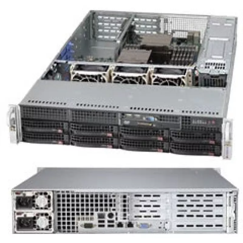 2HE Supermicro Enclosure SuperChassis 2U CSE-825TQC-R1K03WB