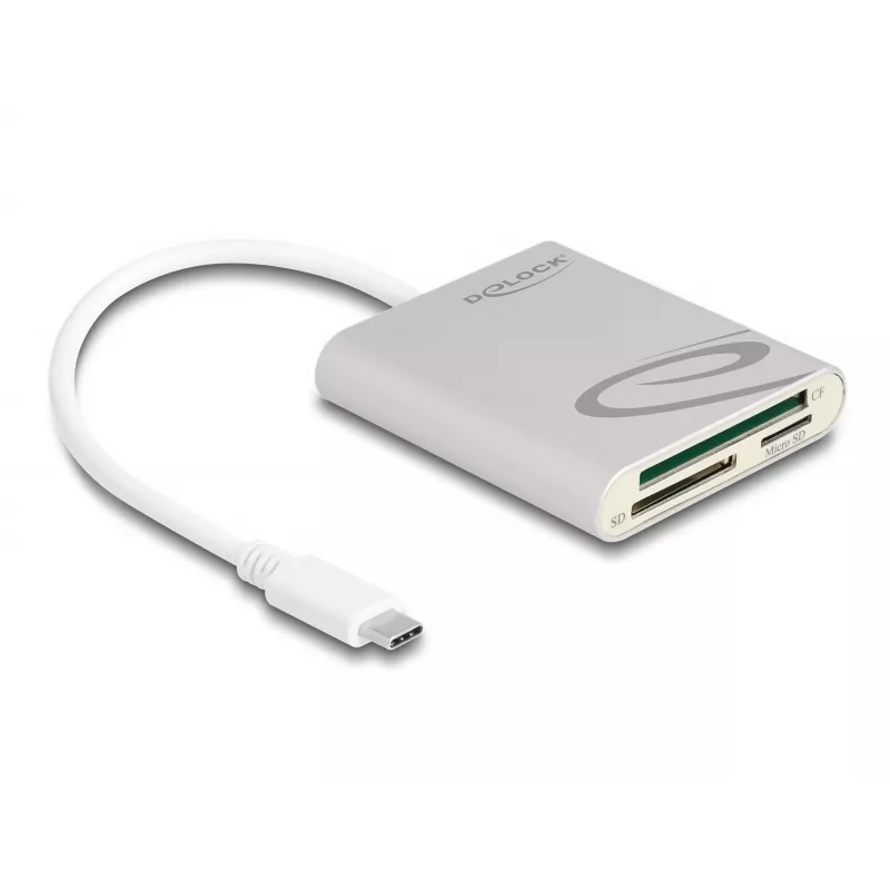 Czytnik kart DeLOCK 91005 USB 3.2 Gen 1 Type-C szary CF MMC MicroSD