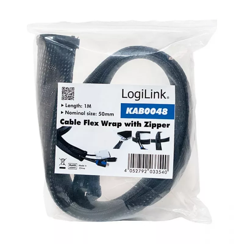 Osłona na kable LogiLink KAB0048 Czarna