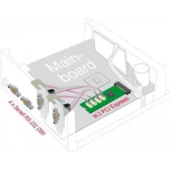 DeLOCK M.2 Karta na 4 porty szeregowe RS-232 DB9 PCIe 2.1