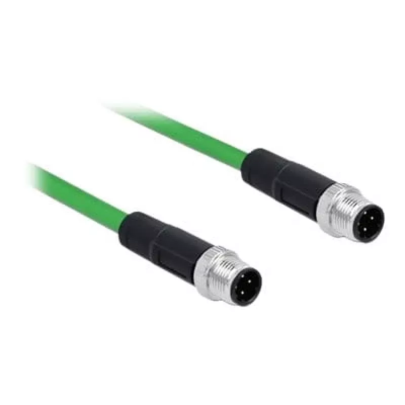 DeLOCK - Kabel sieciowy - M12 (4-pin) (M) do M12 (4-pin) (M) - 5,0m - SF/FTP - Bezhalogenowy - Zielony (85920)