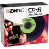 EMTEC Vinyl Look - 10 x CD-R - 700 MB (80 Min) 52x - Niebieski, Żółty, Liliowy, Zielony, Różowy - Slim Jewel Case