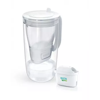 Dzbanek filtrujący wodę BRITA Glass+1 Maxtra Pro szary, 2,4 L całkowita / 1,5 L filtrowana, filtr Maxtra Pro PP