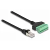 Kabel DeLOCK RJ45 Cat.6 z wtyczką do adaptera z blokiem zacisków 30 cm Czarny Zielony