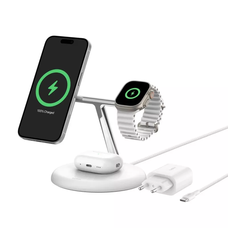 Ładowarka Belkin WIZ023VFBK do urządzeń mobilnych, słuchawek, smartfona, smartwatcha, czarna, USB, ładowanie bezprzewodowe, do użytku wewnętrznego