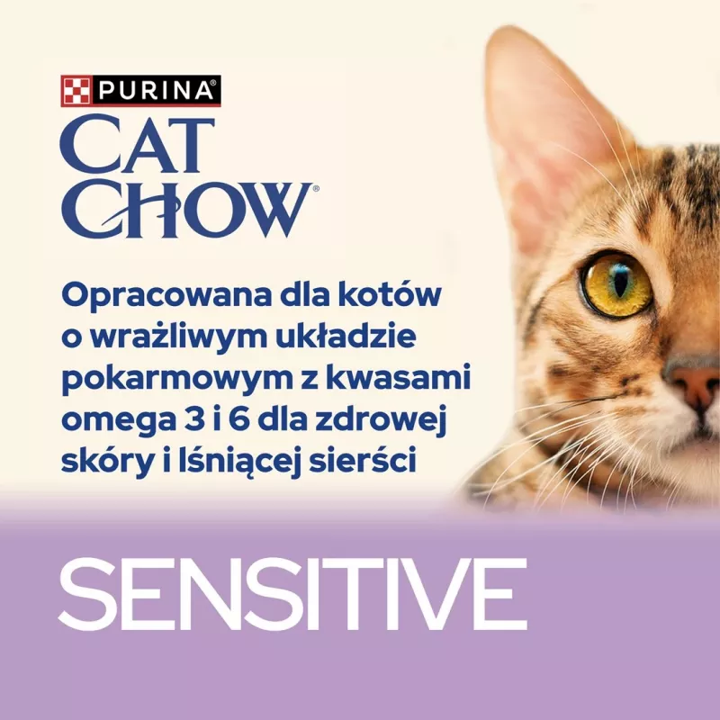 Purina Cat Chow Sensitive Gig z łososiem i cukinią w sosie - Mokra karma dla kotów - 85 g