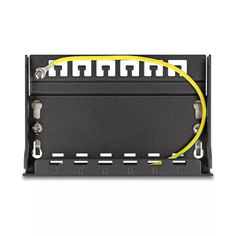 Panel zaślepiający 6-portowy dla Keystone RJ-modułów DELOCK 90628, czarny, metalowy, do montażu na stole/ścianie/szynie DIN