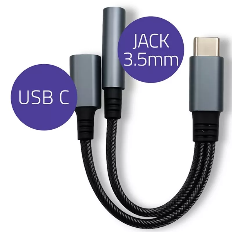 Adapter 2w1 USB-C USB-C Jack 3.5mm PD 15W