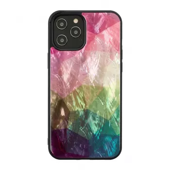 Etui ochronne iKins do Apple iPhone 12 / 12 Pro — wzór wodny kwiat, czarny
