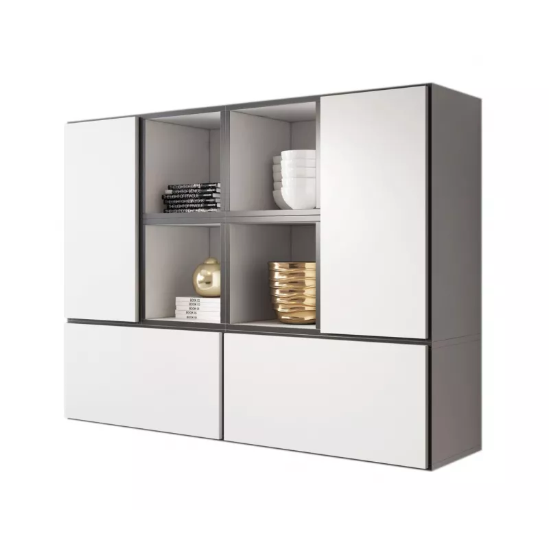 Cama living room furniture set ROCO 19 (4xRO3 + 4xRO6) Biały/Czarny/Biały