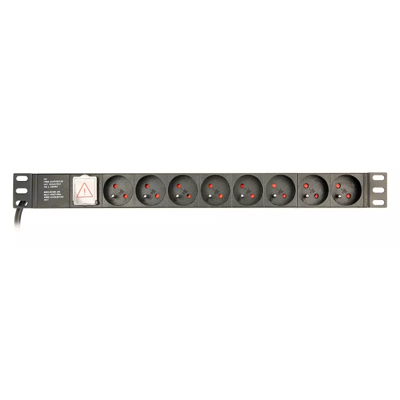 EnerGenie EG-PDU-014-F Rack Power Distribution Unit (8 gniazd FR, 1U, 16 A, wtyczka Schuko, 3 m, kolor czarny)