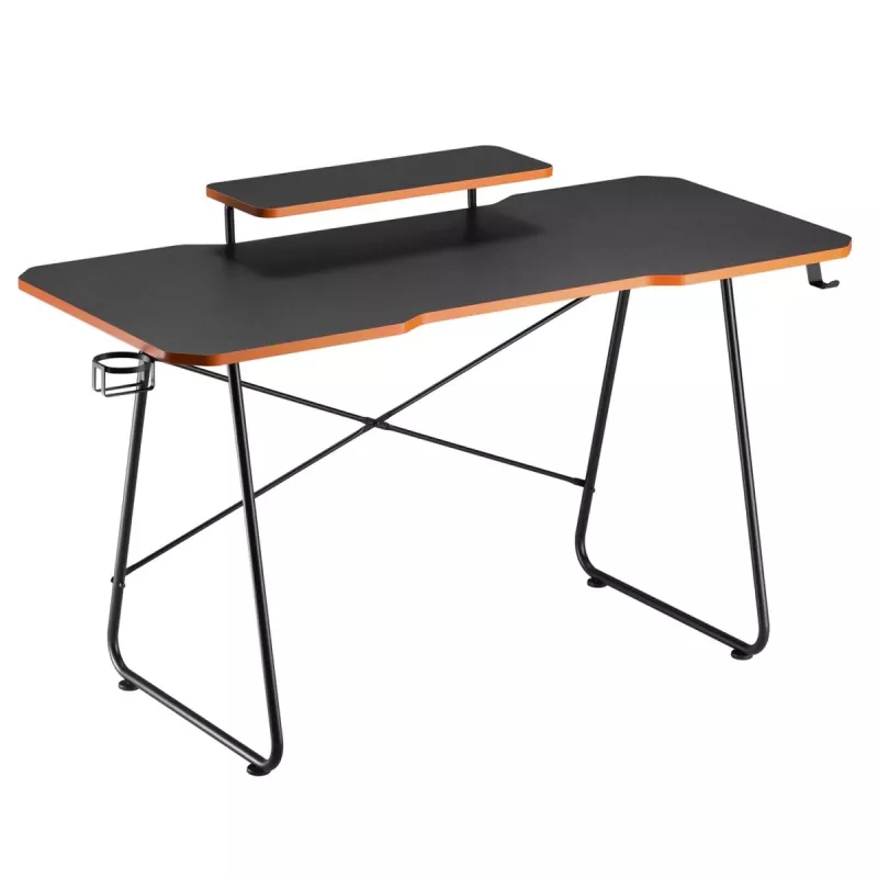 Maclean Scrivania Da Gioco NanoRS Con Ripiano per Monitor Max. 50 Kg Altezza 850 Mm Nero RS170, Tavolo Gaming, Nero