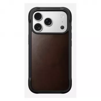 Pokrowiec na telefon Nomad Rugged Leather etui do iPhone 17 Pro, 6.3 cala (16 cm), brązowy, skóra/TPU/aluminium