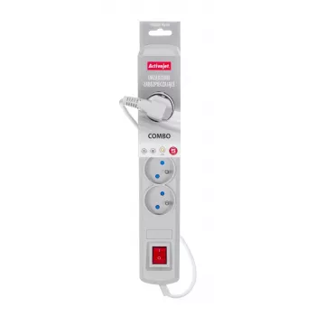 Listwa zasilająca Activejet szara z przewodem ACJ COMBO 5G/3M/BEZP. AUT/S