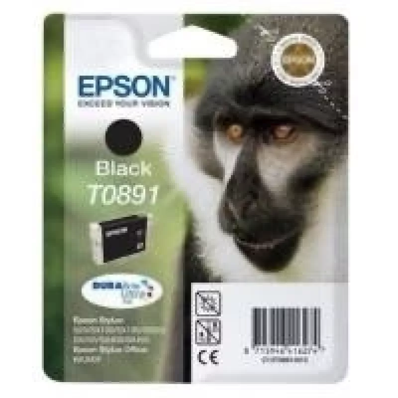 Epson Monkey Singlepack Czarny T0891 DURABrite Ultra Ink, Czarny, Tusz pigmentowy