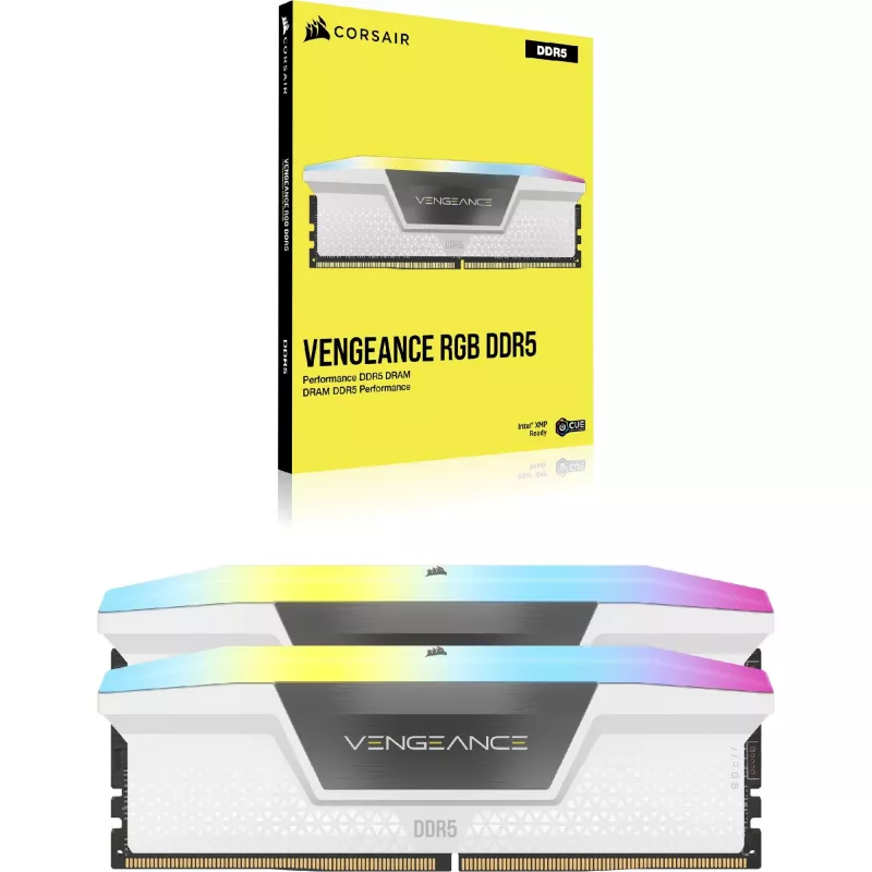 Corsair Vengeance RGB CMH32GX5M2B6000Z30W, 32 GB, 2 x 16 GB, DDR5, 6000 MHz, 288-pin DIMM