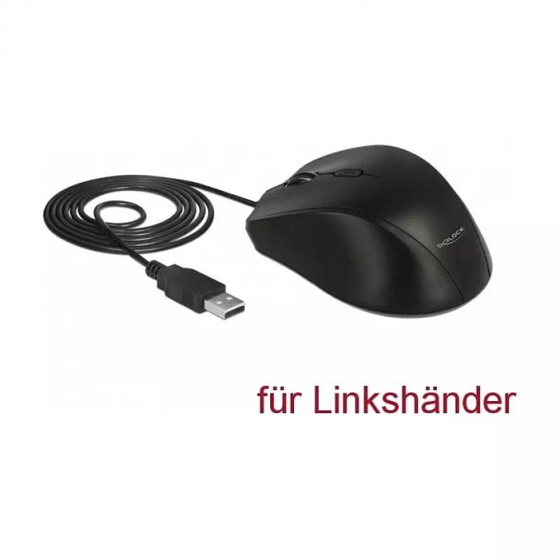 Mysz DeLOCK 12548 Biurowa Leworęczna USB Typu-A Optyczna 2400 DPI