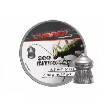Śrut Umarex Intruder Pointed Ribbed 4,5 mm, diabolo ołowiany, 0,52 g, 500 szt., lufa gwintowana