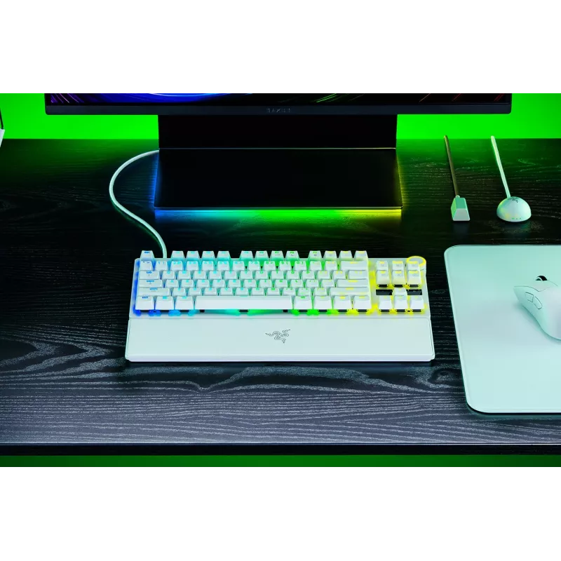 Razer Huntsman V3 Pro Tenkeyless 8KHz | Klawiatura gamingowa | Przewodowa | US | Biała | Przełącznik optyczny analogowy Razer Gen-2